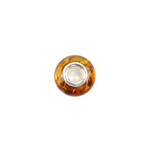 Baltic Cognac Amber 925 Sterling Silver Spacer Bead Approx 14x9mm