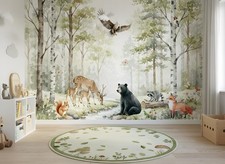 Photo Wallpaper Nursery Forest Animals Children Wallpaper Children FLEECE WALLPAPER + PASTE