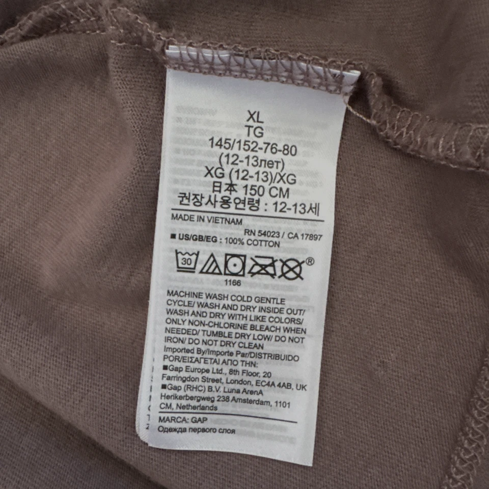 Lindo Pullover GAP Top Niñas Talla XL 12 13 Marrón Cacao Mangas Largas Estrás Foto 2 de 4