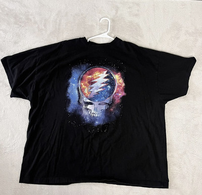 Liquid Blue Shirt Mens Black Grateful Dead Steal Your Face Galaxy Tee
