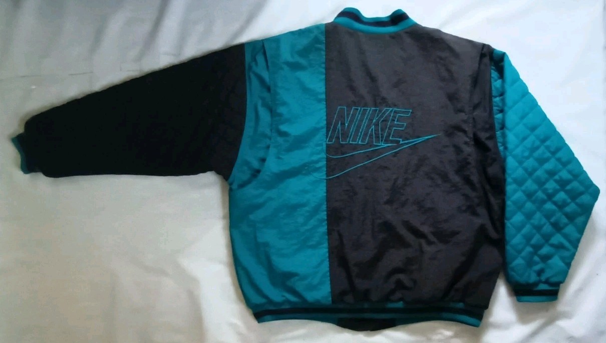 SACAI X NIKE GIACCA VINTAGE NIKE COLORBLOCK LOGO SWOOSH FULL ZIP STILE BOMBER TAGLIA M