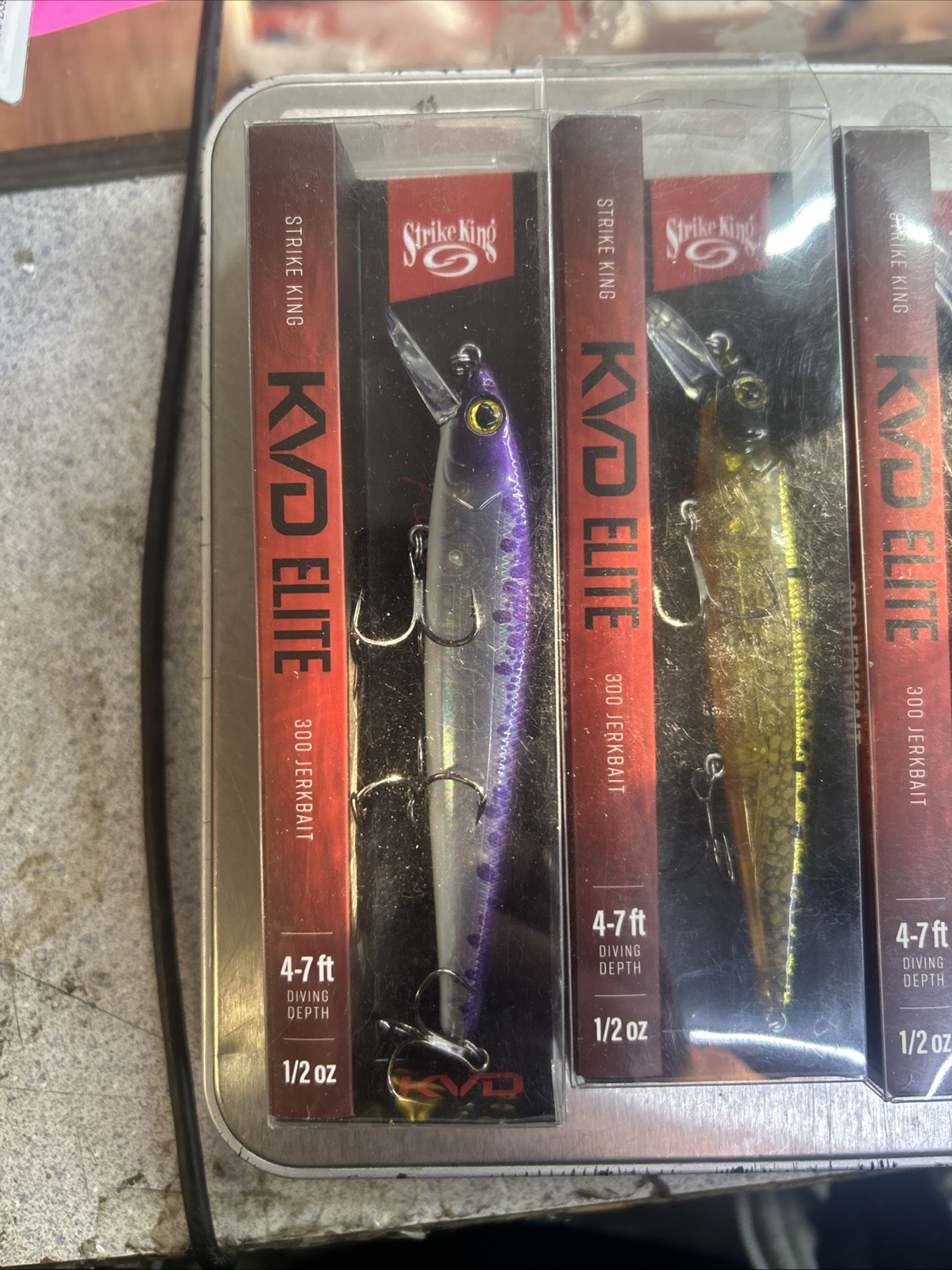 Lot 3x Strike King KVD Elite 300 Series Jerkbait - 4.75 Inches 1/2oz, New!! - Image 2