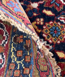 Auth: Antique Heriz RARE Wool Foundation Mystical ART Organic Blue 4x7 NR