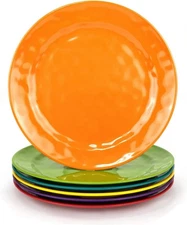 KX-WARE Melamine Plates Set of 6, 8-Inch 100% Melamine Salad Plates for Everyday