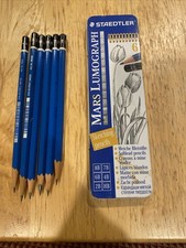 Vintage Assorted Staedtler Mars Lumogrsph Wooden Pencils  Tin