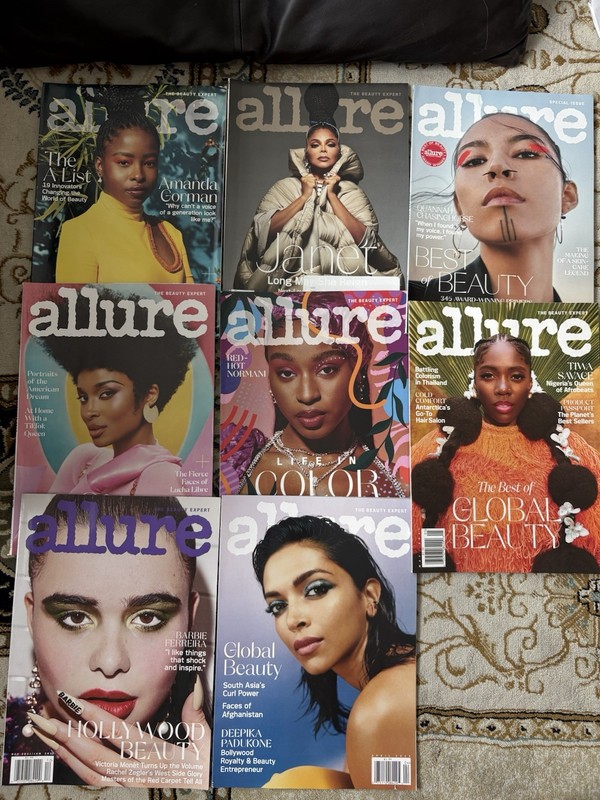 Lot Of Eight Allure Magazines 2021 2022 Editions 