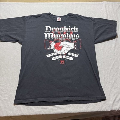 Dropkick Murphys You ll Never Walk Alone Handshake Black Tee Bayside Tag Mens XL