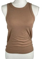 And Now This Women’s Tank Rib Top Size M Color Brown Sleeveless