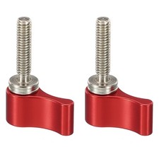 M4 17mm male rotary thread knob, 2pcs aluminum alloy, red