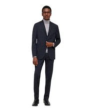 Kenneth Cole Mens Slim Fit Dress Pants 33 X 32 Navy Windowpane COKK2FBZ0029
