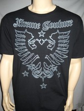 XTREME COUTURE BY Affliction Vintage Y2K T Shirt Mens Size L Black USA Made NOS