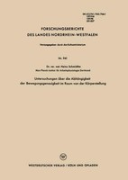 Untersuchungen üBer Die AbhäNgigkeit Der Bewegungsgenauigkeit Im Raum Von Der Kö