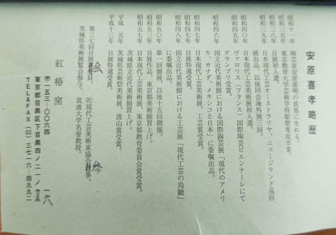 Yasuhara Yoshitaka Red Camellia Tea Pot 5cm x 21cm Ceramic Used