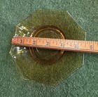 Vintage Amber Glass Cup And Octagon Saucer Set — photo 3