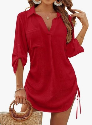 Blooming Jelly Bathing Suit Cover Up Beach Dress Shirt, Size XXL