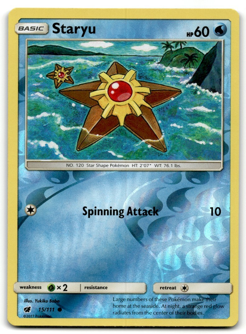 2017 Sun & Moon - Crimson Invasion Pokemon TCG Card #15 Staryu Reverse Holo