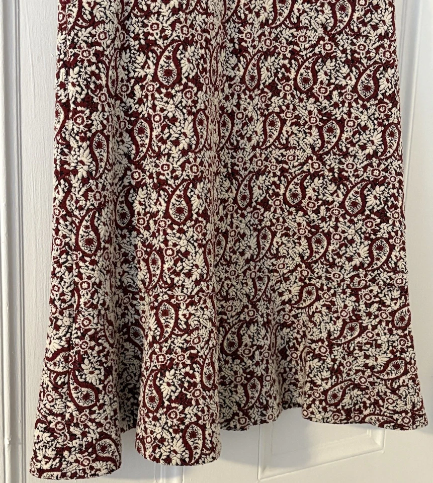 Vestido Michael Kors Fit & Flare para mujer LRG tejido rojo y blanco Foto 3 de 4