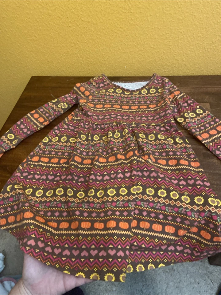 Vestido calabaza girasol The Children’s Place 4T Acción de Gracias Otoño Otoño Foto 3 de 4