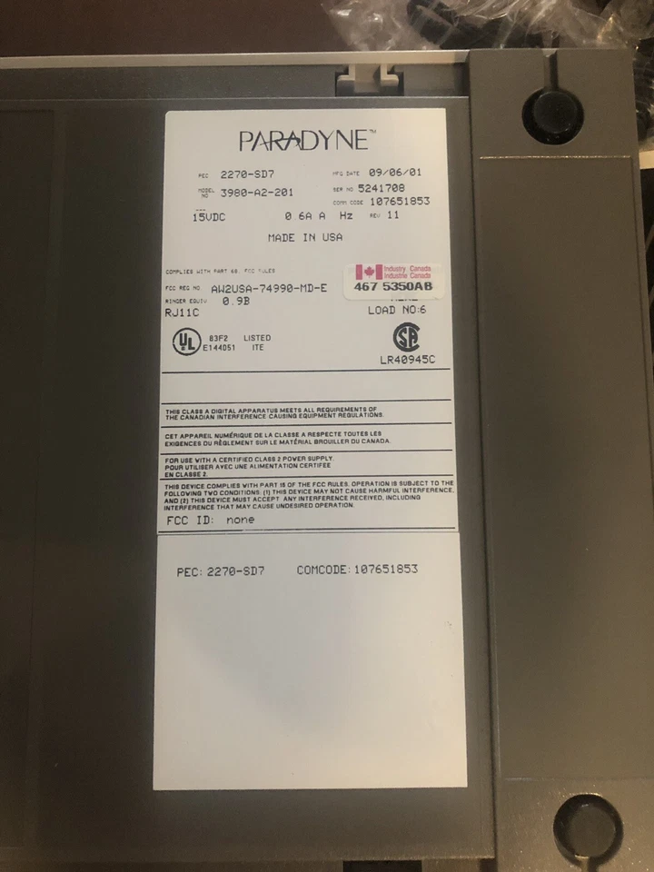 NEW PARADYNE COMSHERE 3800 PLUS MODEMS MODEM 3980-A2-201 - Image 4 of 4
