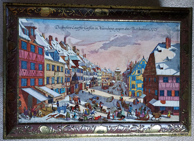 Lebkuchen-Dose Blechdose  Äußere Läuffer Gasse Nürnberg 1725  E. Otto Schmidt