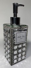 BELLA LUX NEW  Soap Dispenser Pump Rhinestone GLAM FAUX GEMS Mirror Glass LUXE