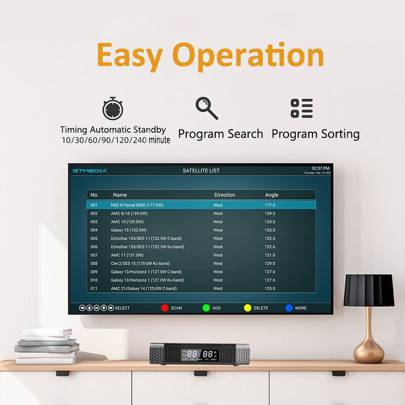 8K 4K FTA DVBS2/T2/ATSCT Satellite Receiver Android TV Box Media