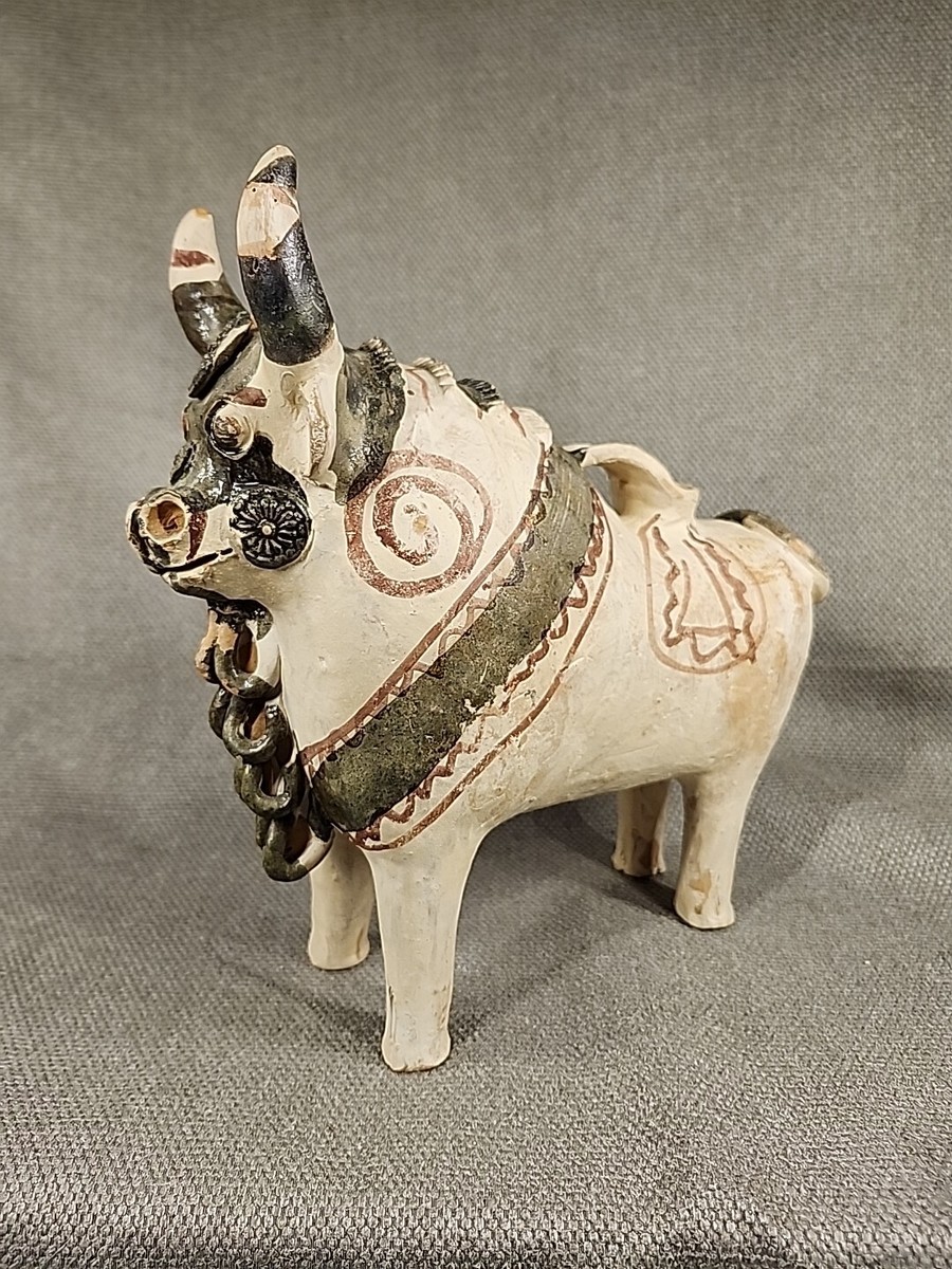 Antique Peruvian Torito De Pucara Bull Pottery Folk Art Ceremonial