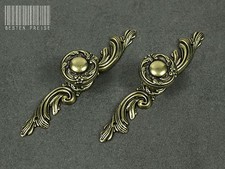 Retro Antik Alt Messing Knopf Möbelknöpf Schubladengriff mit Schild Griff /G010/