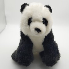 FAO Schwarz Panda Bear Sitting Plush Black White Stuffed Animal Toy 10"