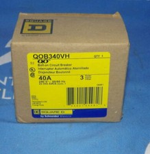 NIB Square D QOB340VH 40A 3 Pole 240V Circuit Breaker  1 Year Warranty