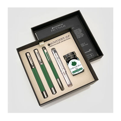 Monteverde Ritma 3+2 Piece Set, Anodized Green, New in Box