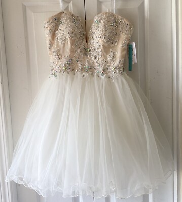 nude organza dress Nude Organza Prom Dresses Long Lace Applique Beaded Evening Gowns