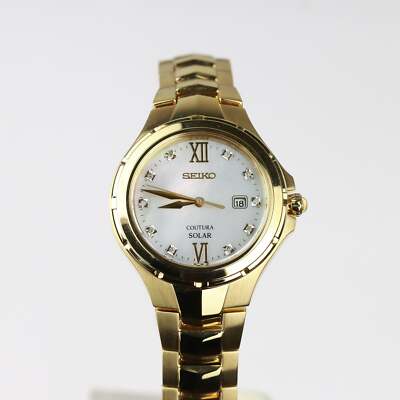 Seiko Ladies Coutura Gold-tone Stainless Steel Diamond Accent