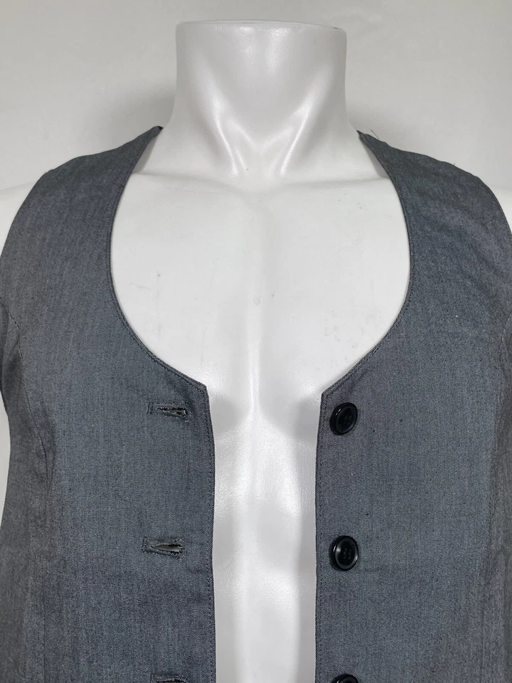Chef Works Contemporary Collection Gray Button Front Bridge Vest Men's SMALL NWT - Image 2 of 4