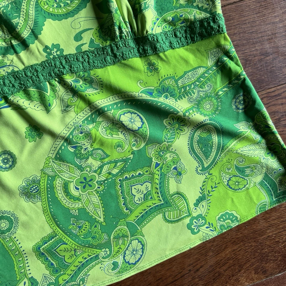 Top Camisola de Encaje Cachemira De Colección Y2K Para Mujer Talla 16 Verde Kelly Elastizado Artístico Foto 4 de 4