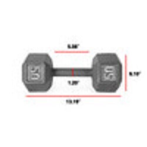 50 lb. Cast Iron Hex Dumbbell, Single, Easy Grip - Picture 3 of 5