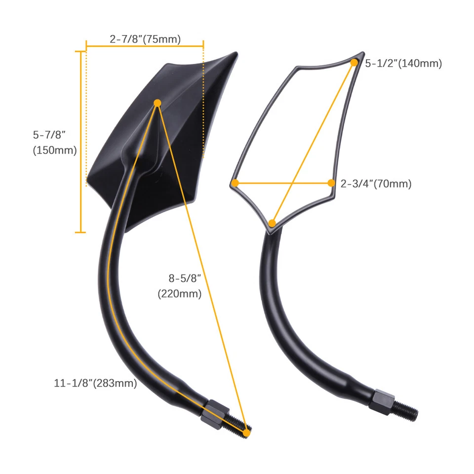 For Victory Cross Country Roads Touring Cruiser Motorcycle Rearview Side Mirrors - Image 4 of 4