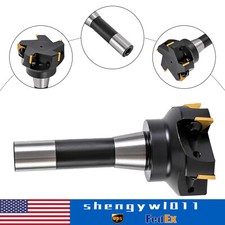 90 Degree Indexable End Mill 3'' Cutting Depth R8 Shank End Mill 5 Flutes Key US