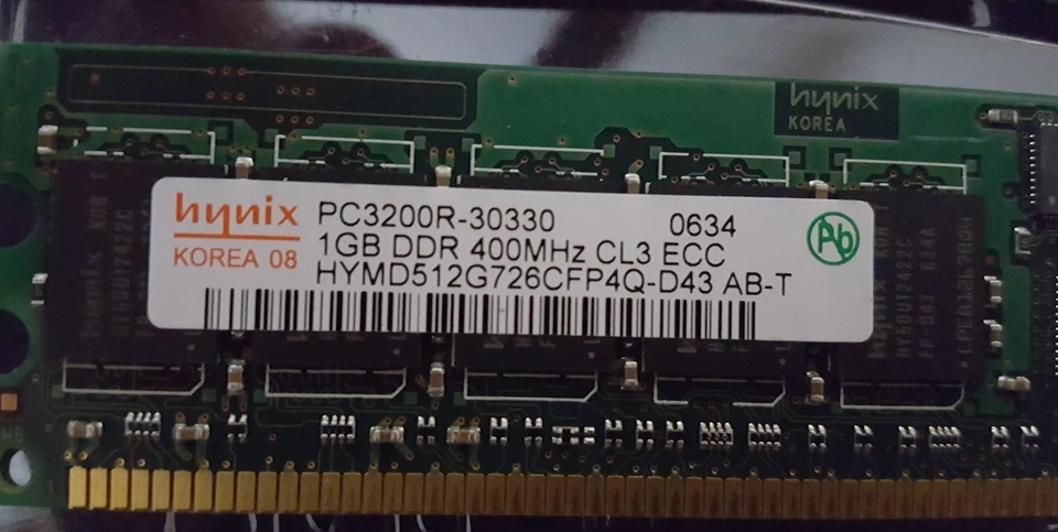 HP 373029-851 1GB Hynix HYMD512G726CFP4Q-D43 PC3200R ECC server memory OEM - Image 2 of 3