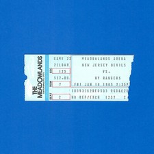 Grant Ledyard 1st NHL Goal Ticket Stub VBK 1A Broten Hat Trick New York Rangers