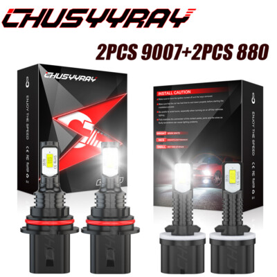For Lincoln Navigator 1998-2002 6000K LED Headlight HI/LO Fog Lights Bulbs Combo