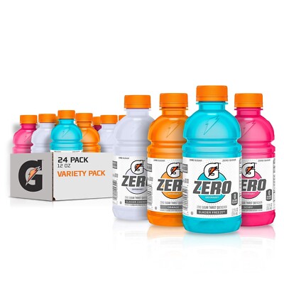 Gatorade Zero Sugar Thirst Quencher Glacier Cherry Variety Pack 12 Fl Oz Pack...