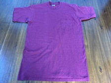 Maroon Pocket T-Shirt Shirt Size XL Made in the USA Vintage