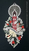 Plauener Spitze ® Fensterbild Weihnachten Winter Kerze Dekoration Weihnachtsdeko