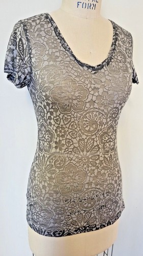 JUNIOR S/S LACE TEE BURNOUT BLACK, ASPHALT, PURPLE, WHITE - Picture 8 of 20