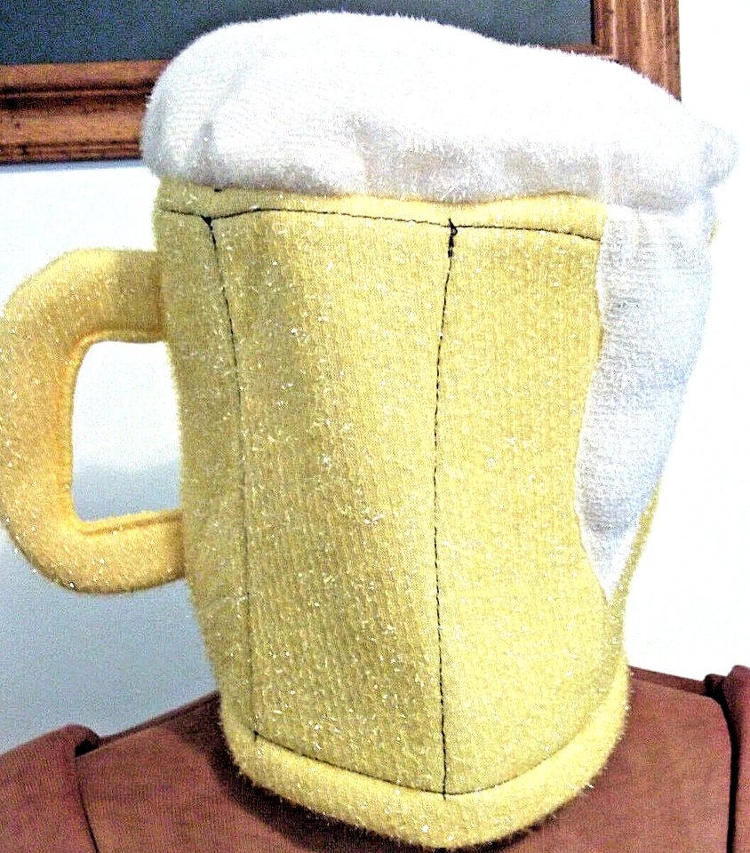 TAZA DE CERVEZA AMARILLA Espumosa Blanca HALLOWEEN Disfraz Adulto Unisex 23" AJUSTADO Gorra Sombrero Foto 2 de 4