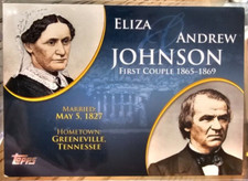 2008 Topps Update First Couples Andrew & Eliza Johnson #FC-16