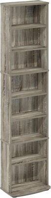 Media Storage Cabinet Movie Video Game Organizer DVDs CDs Tower Rack Stand Shelf