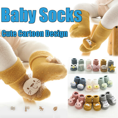 Newborn Toddler Kid Baby Girls&Boys 3D Cartoon Animal Anti-Slip Socks Slippers H