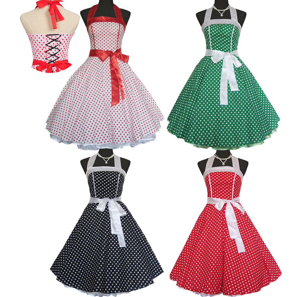 Retro Vintage Rockabilly Dress 50s 60s Dancing Party Festival Polka Dot  Dresses | eBay